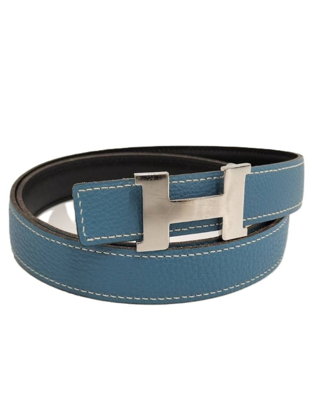 Hermes Constance H Belt Taurillon Clemence Silver